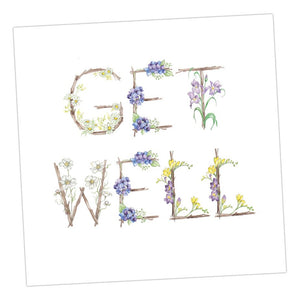 Floral Letters Get Well Card