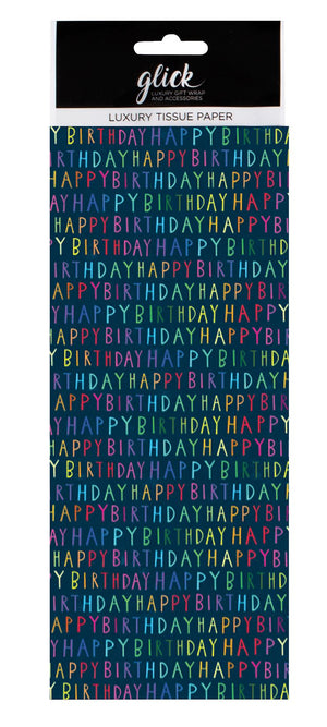 Navy Happy Birthday Tissue Paper