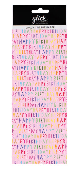 Pink Happy Birthday Tissue Paper